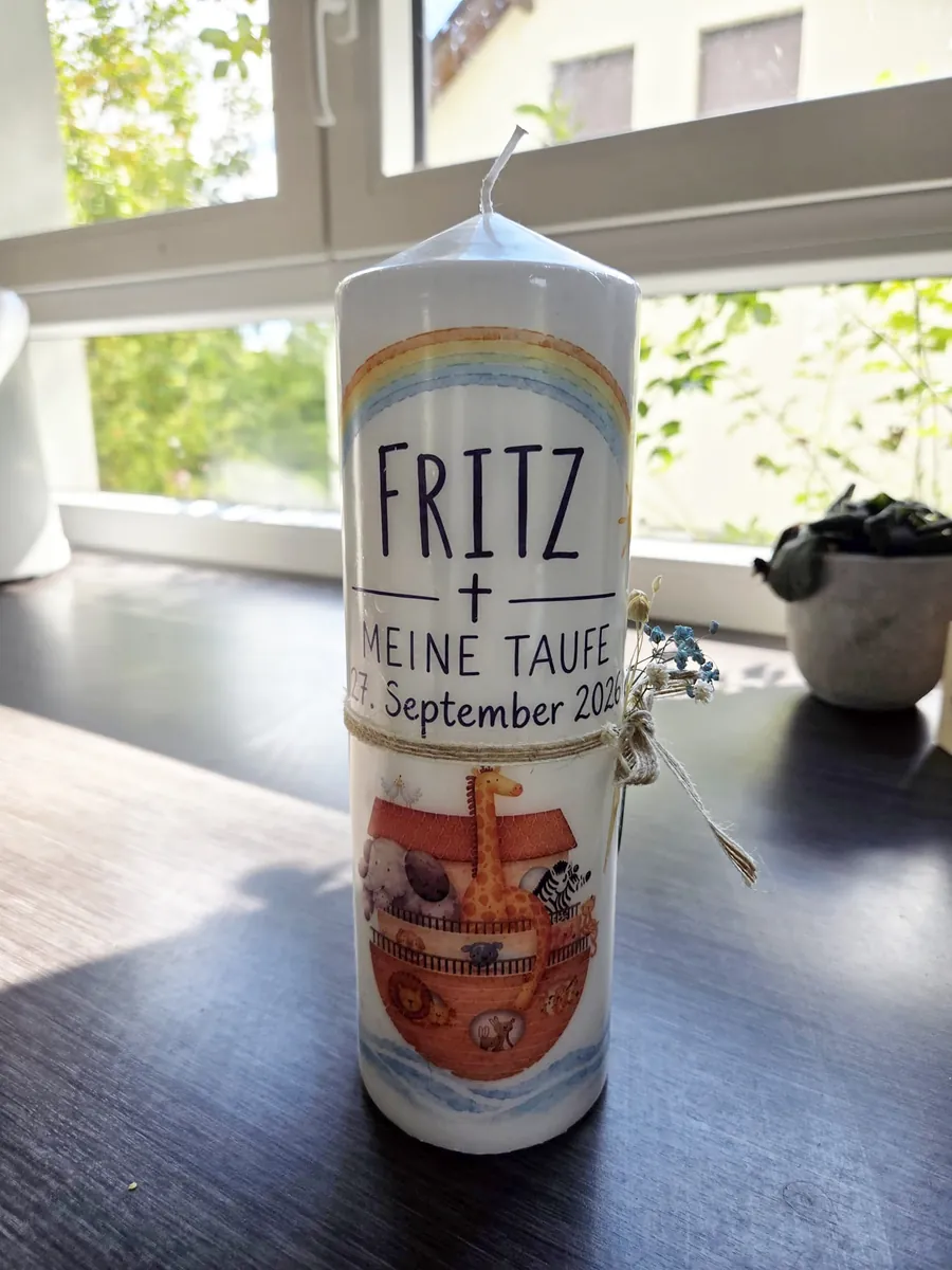Nassschiebefolie zur Gestaltung einer Taufkerze